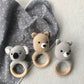 Natural Cotton Animal Rattle