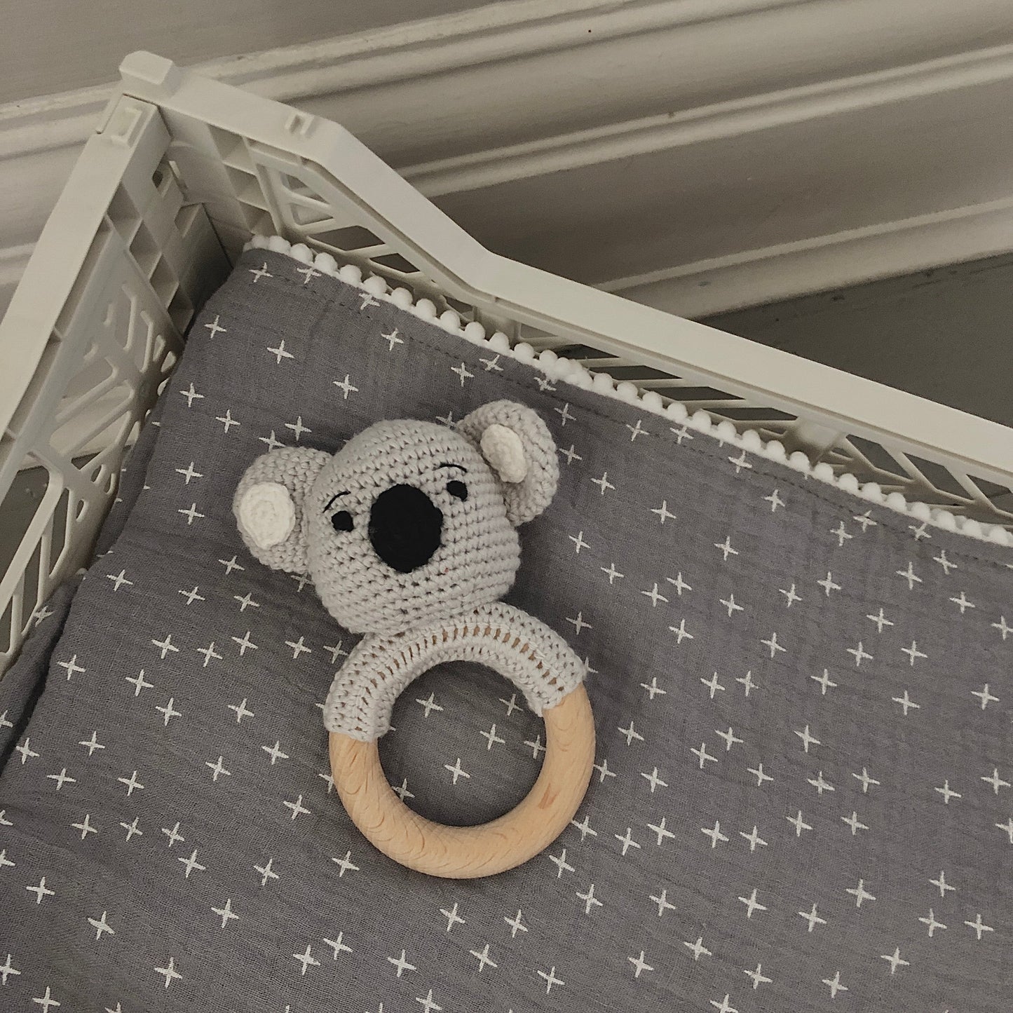 Natural Cotton Animal Rattle