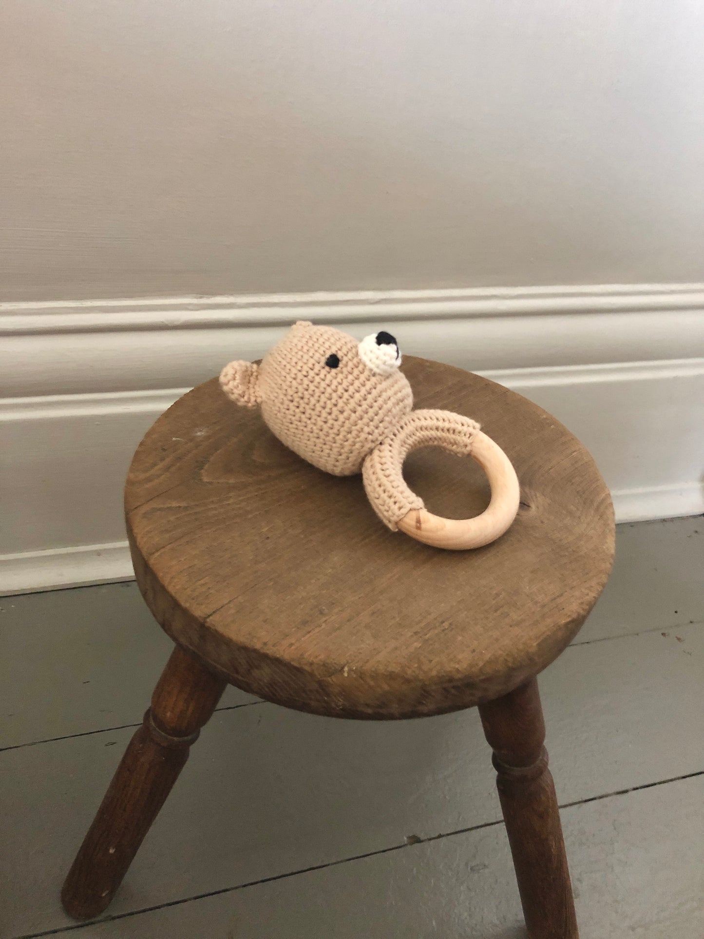 Natural Cotton Animal Rattle